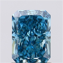 Picture of Lab Created Diamond 1.14 Carats, Radiant with  Cut, Fancy Vivid Blue Color, VS1 Clarity and Certified by IGI