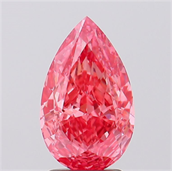 Picture of Lab Created Diamond 2.57 Carats, Pear with  Cut, Fancy Vivid Pink Color, VS1 Clarity and Certified by IGI