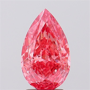 Picture of Lab Created Diamond 2.57 Carats, Pear with  Cut, Fancy Vivid Pink Color, VS1 Clarity and Certified by IGI