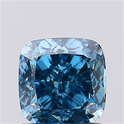 Picture of Lab Created Diamond 1.06 Carats, SQUARE CUSHION with  Cut, Fancy Vivid Blue Color, VS1 Clarity and Certified by IGI