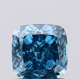 Picture of Lab Created Diamond 1.06 Carats, SQUARE CUSHION with  Cut, Fancy Vivid Blue Color, VS1 Clarity and Certified by IGI