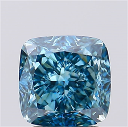 Picture of Lab Created Diamond 2.58 Carats, SQUARE CUSHION with  Cut, Fancy Vivid Blue Color, VVS2 Clarity and Certified by IGI