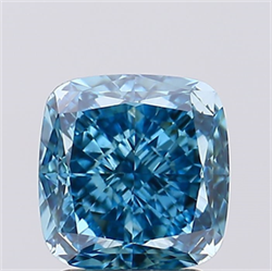 Picture of Lab Created Diamond 2.54 Carats, SQUARE CUSHION with  Cut, Fancy Vivid Blue Color, VS1 Clarity and Certified by IGI