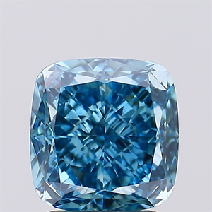 Picture of Lab Created Diamond 2.54 Carats, SQUARE CUSHION with  Cut, Fancy Vivid Blue Color, VS1 Clarity and Certified by IGI