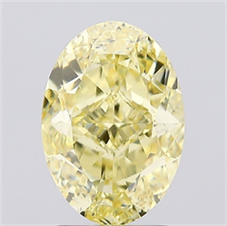 Picture of Lab Created Diamond 2.59 Carats, Oval with  Cut, Fancy Intense Yellow Color, VVS2 Clarity and Certified by IGI