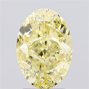 Picture of Lab Created Diamond 2.59 Carats, Oval with  Cut, Fancy Intense Yellow Color, VVS2 Clarity and Certified by IGI