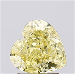 Picture of Lab Created Diamond 1.59 Carats, Heart with  Cut, Fancy Intense Yellow Color, VS1 Clarity and Certified by IGI