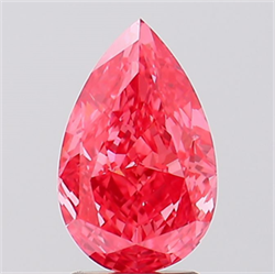Picture of Lab Created Diamond 2.60 Carats, Pear with  Cut, Fancy Vivid Pink Color, VVS2 Clarity and Certified by IGI