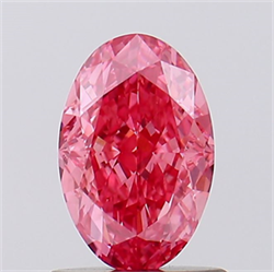 Picture of Lab Created Diamond 1.04 Carats, Oval with  Cut, Fancy Vivid Pink Color, VS2 Clarity and Certified by IGI