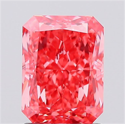 Picture of Lab Created Diamond 1.61 Carats, Radiant with  Cut, Fancy Vivid Pink Color, VS1 Clarity and Certified by IGI