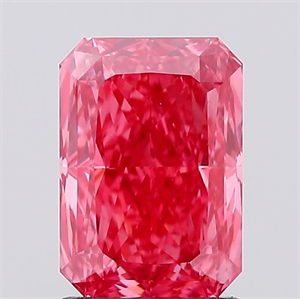 Picture of Lab Created Diamond 1.51 Carats, Radiant with  Cut, Fancy Vivid Pink Color, VS1 Clarity and Certified by IGI