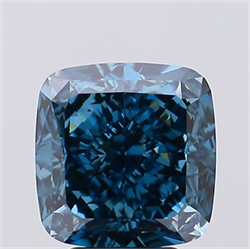 Picture of Lab Created Diamond 5.18 Carats, SQUARE CUSHION with  Cut, Fancy Vivid Blue Color, VS1 Clarity and Certified by IGI