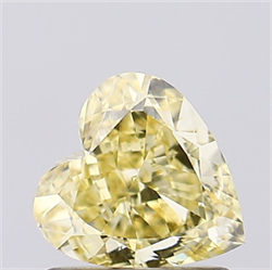 Picture of Lab Created Diamond 1.03 Carats, Heart with  Cut, Fancy Intense Yellow Color, VS1 Clarity and Certified by IGI