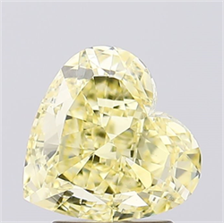 Picture of Lab Created Diamond 2.19 Carats, Heart with  Cut, Fancy Intense Yellow Color, VS1 Clarity and Certified by IGI