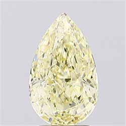 Picture of Lab Created Diamond 1.86 Carats, Pear with  Cut, Fancy Intense Yellow Color, VVS1 Clarity and Certified by IGI