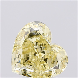 Picture of Lab Created Diamond 2.02 Carats, Heart with  Cut, Fancy Intense Yellow Color, VVS2 Clarity and Certified by IGI