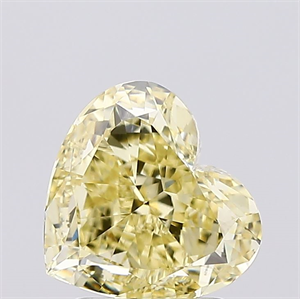 Picture of Lab Created Diamond 2.02 Carats, Heart with  Cut, Fancy Intense Yellow Color, VVS2 Clarity and Certified by IGI