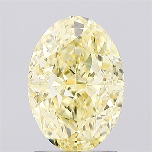 Picture of Lab Created Diamond 2.03 Carats, Oval with  Cut, Fancy Intense Yellow Color, VS1 Clarity and Certified by IGI