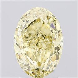 Picture of Lab Created Diamond 2.08 Carats, Oval with  Cut, Fancy Intense Yellow Color, VS1 Clarity and Certified by IGI