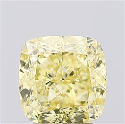 Picture of Lab Created Diamond 2.60 Carats, SQUARE CUSHION with  Cut, Fancy Intense Yellow Color, VS1 Clarity and Certified by IGI