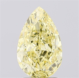 Picture of Lab Created Diamond 1.52 Carats, Pear with  Cut, Fancy Intense Yellow Color, VVS1 Clarity and Certified by IGI