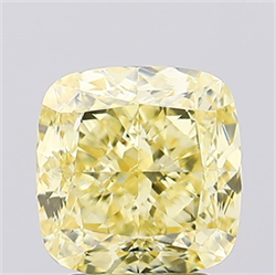 Picture of Lab Created Diamond 3.14 Carats, SQUARE CUSHION with  Cut, Fancy Intense Yellow Color, VVS2 Clarity and Certified by IGI