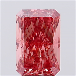 Picture of Lab Created Diamond 5.51 Carats, Radiant with  Cut, Fancy Vivid Pink Color, VS1 Clarity and Certified by IGI