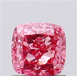 Picture of Lab Created Diamond 1.10 Carats, SQUARE CUSHION with  Cut, Fancy Vivid Pink Color, VVS2 Clarity and Certified by IGI