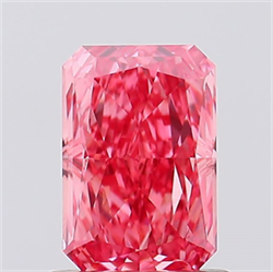 Picture of Lab Created Diamond 1.06 Carats, Radiant with  Cut, Fancy Vivid Pink Color, VVS2 Clarity and Certified by IGI