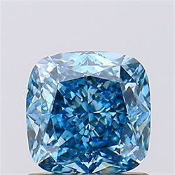 Picture of Lab Created Diamond 1.09 Carats, SQUARE CUSHION with  Cut, Fancy Vivid Blue Color, VVS2 Clarity and Certified by IGI
