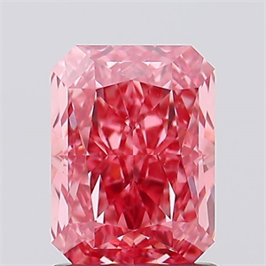 Picture of Lab Created Diamond 1.61 Carats, Radiant with  Cut, Fancy Vivid Pink Color, VVS2 Clarity and Certified by IGI