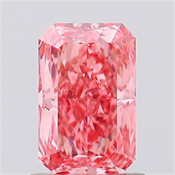 Picture of Lab Created Diamond 1.00 Carats, Radiant with  Cut, Fancy Vivid Pink Color, VS2 Clarity and Certified by IGI