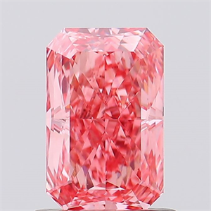 Picture of Lab Created Diamond 1.00 Carats, Radiant with  Cut, Fancy Vivid Pink Color, VS2 Clarity and Certified by IGI