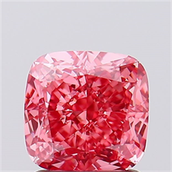 Picture of Lab Created Diamond 1.61 Carats, SQUARE CUSHION with  Cut, Fancy Vivid Pink Color, VVS2 Clarity and Certified by IGI