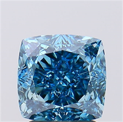 Picture of Lab Created Diamond 2.22 Carats, SQUARE CUSHION with  Cut, Fancy Vivid Blue Color, VS1 Clarity and Certified by IGI