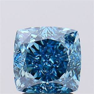Picture of Lab Created Diamond 2.22 Carats, SQUARE CUSHION with  Cut, Fancy Vivid Blue Color, VS1 Clarity and Certified by IGI