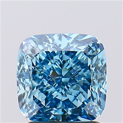 Picture of Lab Created Diamond 2.06 Carats, SQUARE CUSHION with  Cut, Fancy Vivid Blue Color, VVS2 Clarity and Certified by IGI