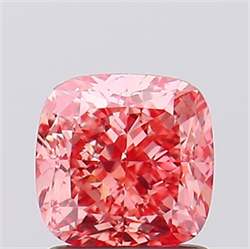 Picture of Lab Created Diamond 1.56 Carats, SQUARE CUSHION with  Cut, Fancy Vivid Pink Color, VVS1 Clarity and Certified by IGI