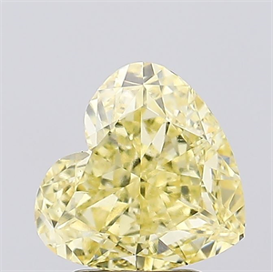 Picture of Lab Created Diamond 2.09 Carats, Heart with  Cut, Fancy Intense Yellow Color, VVS2 Clarity and Certified by IGI