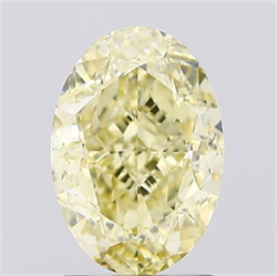 Picture of Lab Created Diamond 2.02 Carats, Oval with  Cut, Fancy Intense Yellow Color, VS1 Clarity and Certified by IGI
