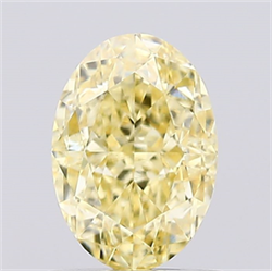 Picture of Lab Created Diamond 1.04 Carats, Oval with  Cut, Fancy Intense Yellow Color, VVS2 Clarity and Certified by IGI