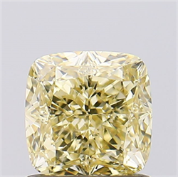 Picture of Lab Created Diamond 1.11 Carats, SQUARE CUSHION with  Cut, Fancy Intense Yellow Color, VS1 Clarity and Certified by IGI