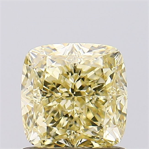 Picture of Lab Created Diamond 1.11 Carats, SQUARE CUSHION with  Cut, Fancy Intense Yellow Color, VS1 Clarity and Certified by IGI