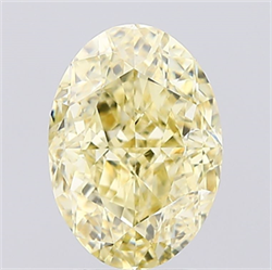 Picture of Lab Created Diamond 3.01 Carats, Oval with  Cut, Fancy Intense Yellow Color, VVS2 Clarity and Certified by IGI