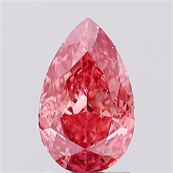 Picture of Lab Created Diamond 1.55 Carats, Pear with  Cut, Fancy Vivid Pink Color, VVS2 Clarity and Certified by IGI