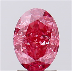 Picture of Lab Created Diamond 1.61 Carats, Oval with  Cut, Fancy Vivid Pink Color, VS1 Clarity and Certified by IGI