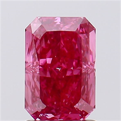 Picture of Lab Created Diamond 1.42 Carats, Radiant with  Cut, Fancy Vivid Pink Color, VS1 Clarity and Certified by IGI