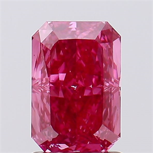 Foto Del inventario de diamantes de laboratorio, 1.42 quilates, Radiante , Color Fancy Vivid Pink, claridad VS1 y certificado IGI de