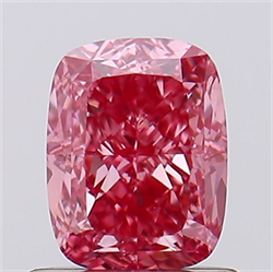Picture of Lab Created Diamond 1.01 Carats, Cushion with  Cut, Fancy Vivid Pink Color, VS1 Clarity and Certified by IGI