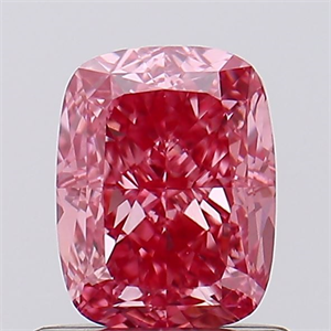 Picture of Lab Created Diamond 1.01 Carats, Cushion with  Cut, Fancy Vivid Pink Color, VS1 Clarity and Certified by IGI